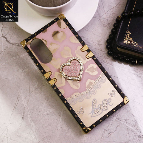 Oppo A78 4G Cover - Design1 - Heart Bling Diamond Glitter Soft TPU Trunk Case With Ring Holder