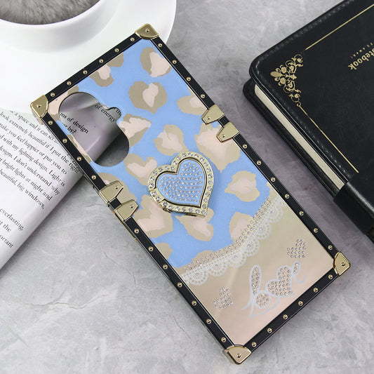 Tecno Camon 19 Pro Mondrian Cover - Design 4 - Heart Bling Diamond Glitter Soft TPU Trunk Case With Ring Holder