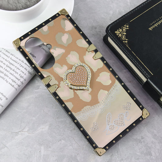 Tecno Camon 19 Pro Cover - Design 5 - Heart Bling Diamond Glitter Soft TPU Trunk Case With Ring Holder