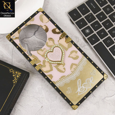 Tecno Camon 30 Cover - Design1 - Heart Bling Diamond Glitter Soft TPU Trunk Case With Ring Holder