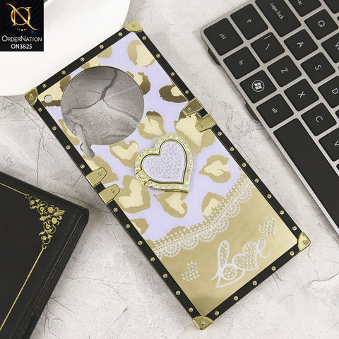 Tecno Camon 30 Cover - Design3- Heart Bling Diamond Glitter Soft TPU Trunk Case With Ring Holder