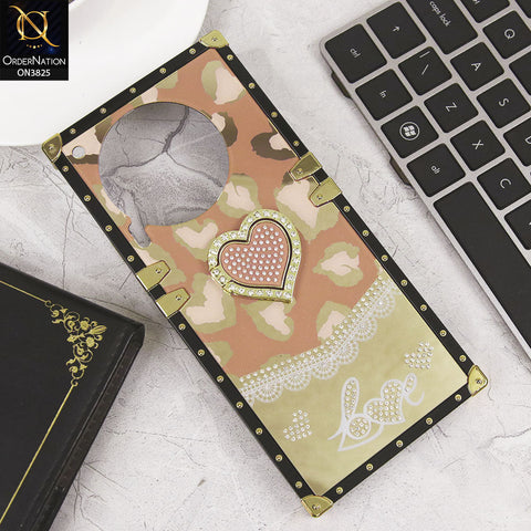 Tecno Camon 30 Cover - Design5- Heart Bling Diamond Glitter Soft TPU Trunk Case With Ring Holder