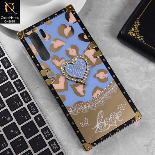 Oppo F15 Cover - Design4 -  Heart Bling Diamond Glitter Soft TPU Trunk Case With Ring Holder