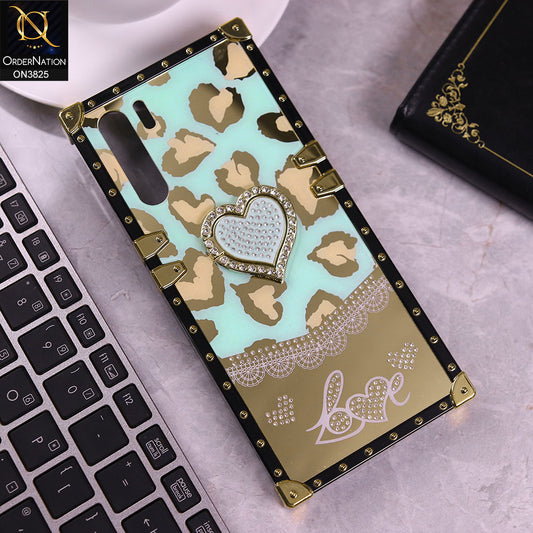 Oppo F15 Cover - Design6 -  Heart Bling Diamond Glitter Soft TPU Trunk Case With Ring Holder