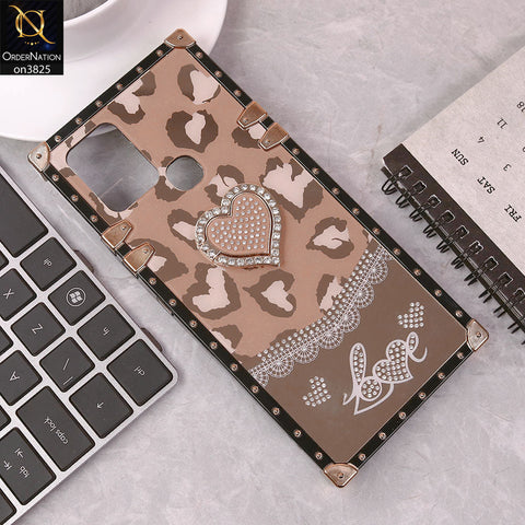 Infinix Hot 10 Cover - Design5 - Heart Bling Diamond Glitter Soft TPU Trunk Case With Ring Holder