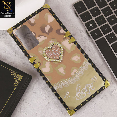 Infinix Hot 12 Cover - Design5 - Heart Bling Diamond Glitter Soft TPU Trunk Case With Ring Holder