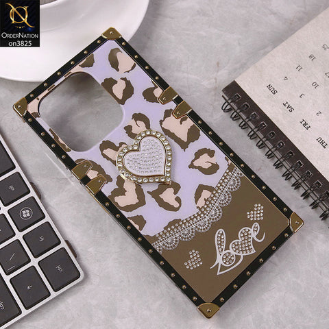 Infinix Hot 30 Cover - Design3 - Heart Bling Diamond Glitter Soft TPU Trunk Case With Ring Holder