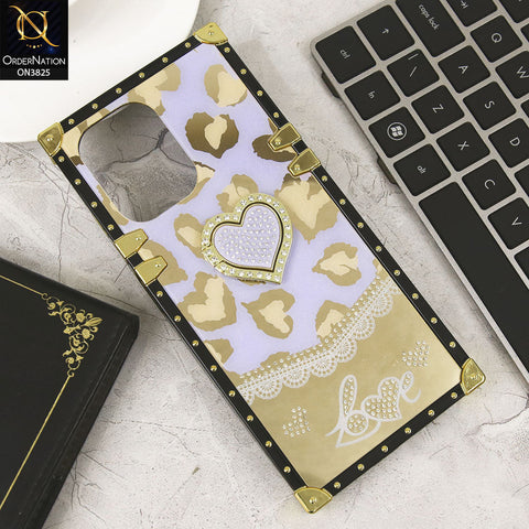 Infinix Hot 30 Play Cover - Design3- Heart Bling Diamond Glitter Soft TPU Trunk Case With Ring Holder