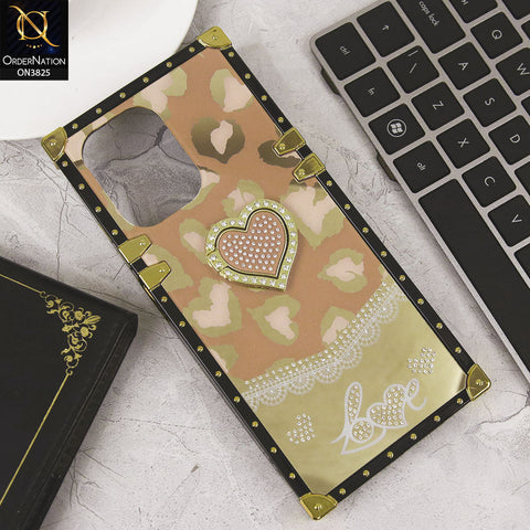 Infinix Hot 30 Play Cover - Design5- Heart Bling Diamond Glitter Soft TPU Trunk Case With Ring Holder