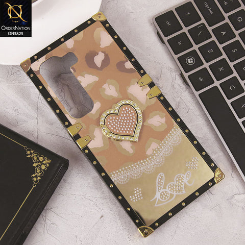 Infinix Hot 50 4G Cover - Design5 - Heart Bling Diamond Glitter Soft TPU Trunk Case With Ring Holder
