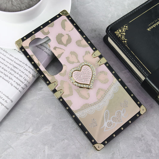 Infinix Hot 50 Pro Cover - Design 1 - Heart Bling Diamond Glitter Soft TPU Trunk Case With Ring Holder