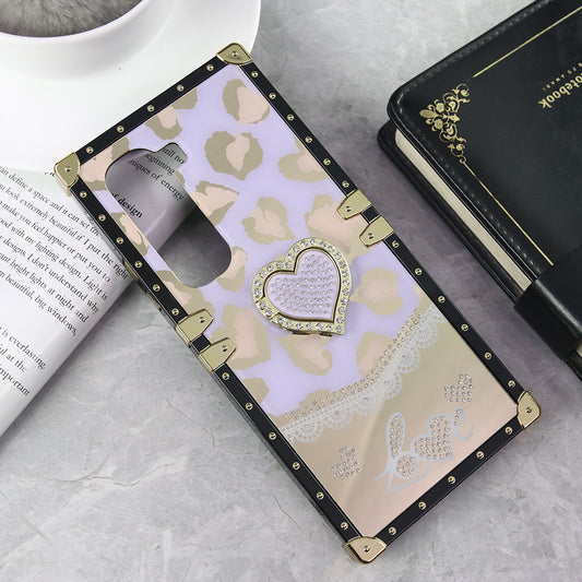 Infinix Hot 50 Pro Cover - Design3  - Heart Bling Diamond Glitter Soft TPU Trunk Case With Ring Holder