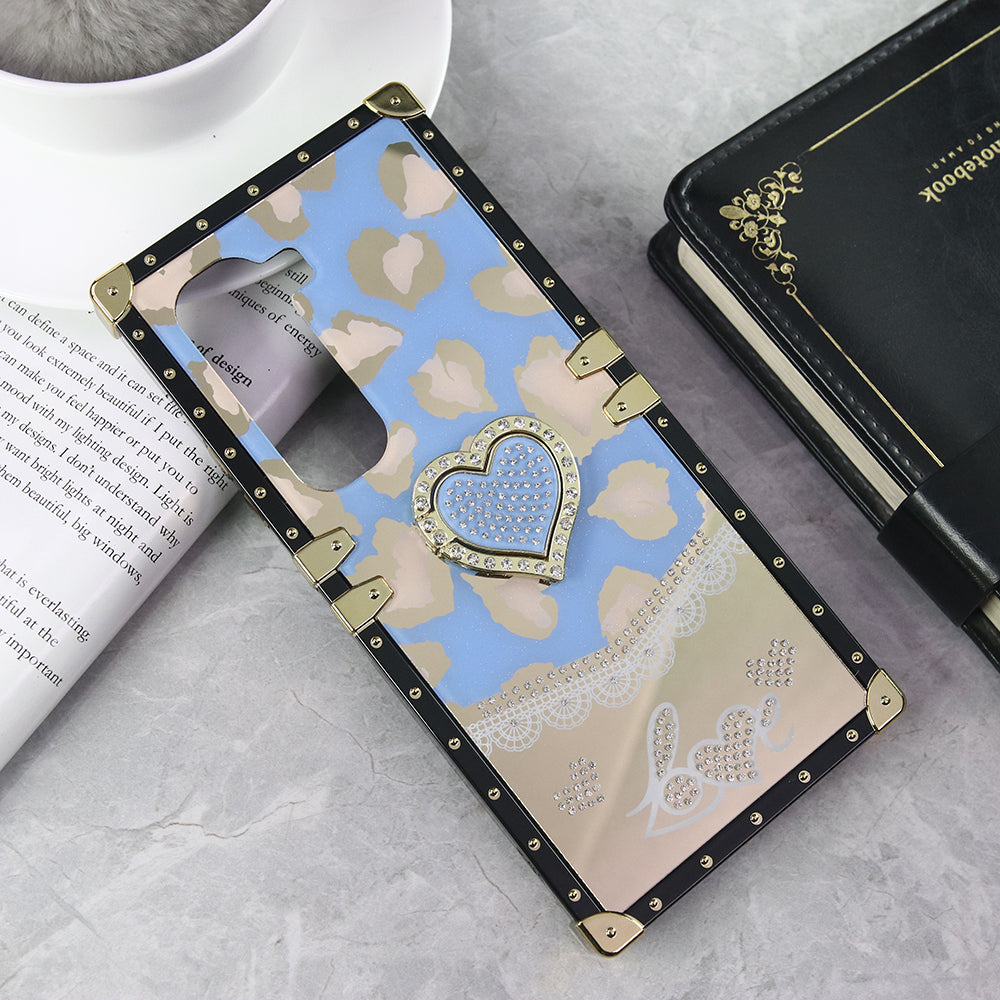 Infinix Hot 50 Pro Cover - Design 4 - Heart Bling Diamond Glitter Soft TPU Trunk Case With Ring Holder