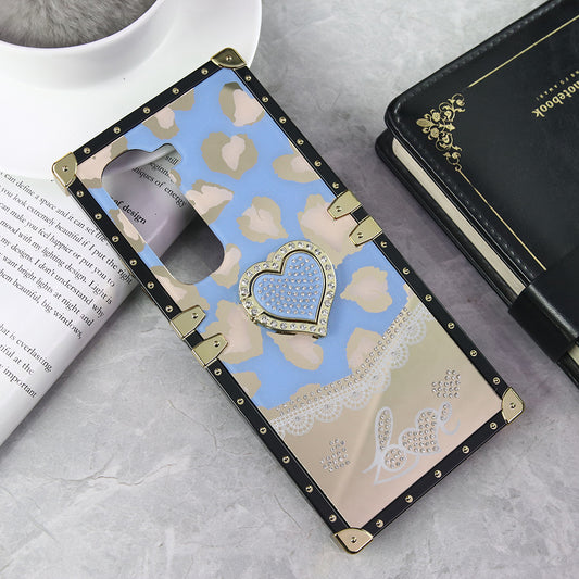 Infinix Hot 50 Pro Cover - Design 4 - Heart Bling Diamond Glitter Soft TPU Trunk Case With Ring Holder