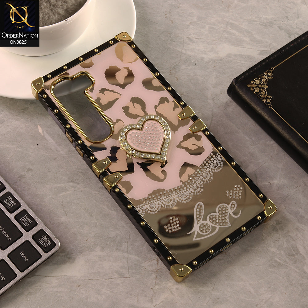 Infinix Hot 60 Cover - Design 1 - Heart Bling Diamond Glitter Soft TPU Trunk Case With Ring Holder