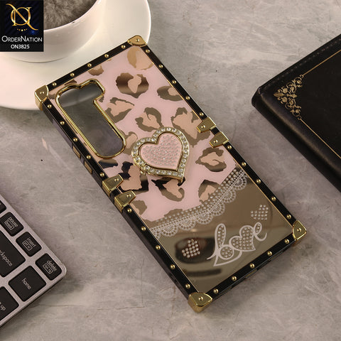 Infinix Hot 60 Cover - Design 1 - Heart Bling Diamond Glitter Soft TPU Trunk Case With Ring Holder