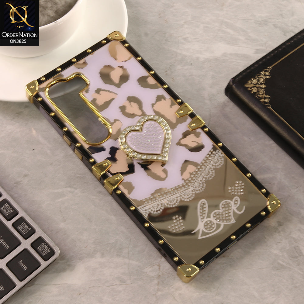 Infinix Hot 60 Cover - Design 3 - Heart Bling Diamond Glitter Soft TPU Trunk Case With Ring Holder