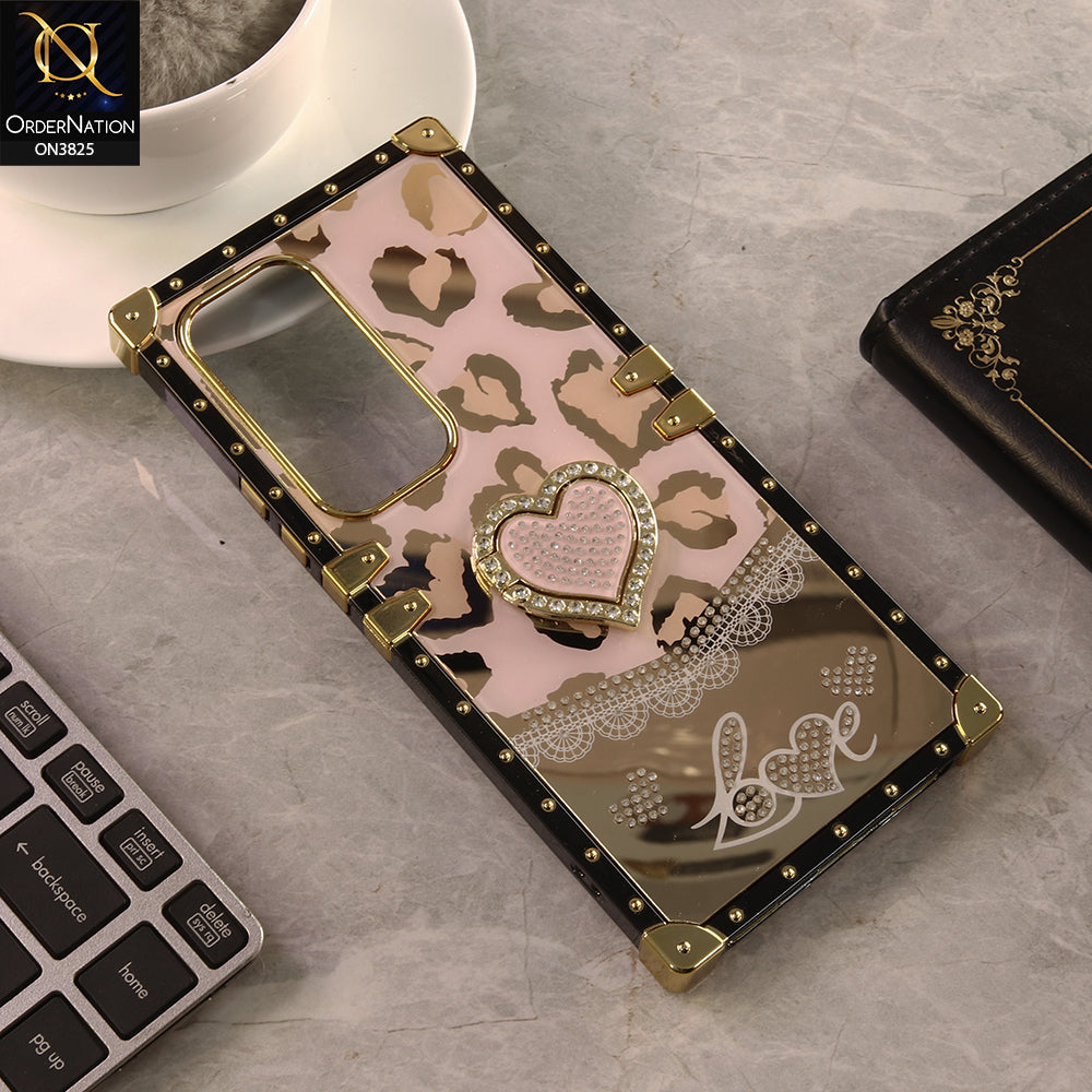 Infinix Hot 60 Pro Plus Cover - Design 1 - Heart Bling Diamond Glitter Soft TPU Trunk Case With Ring Holder