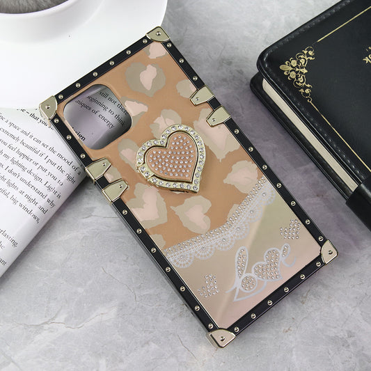 iPhone 11 Pro Cover - Design 5 - Heart Bling Diamond Glitter Soft TPU Trunk Case With Ring Holder