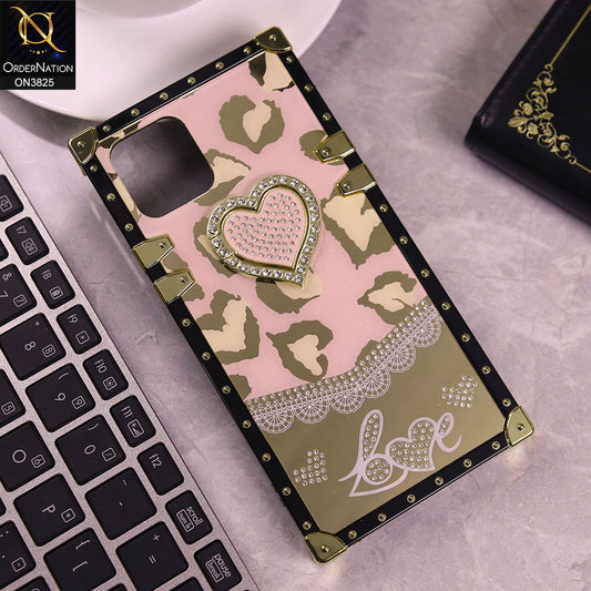 iPhone 12 Pro Cover - Design1 -  Heart Bling Diamond Glitter Soft TPU Trunk Case With Ring Holder