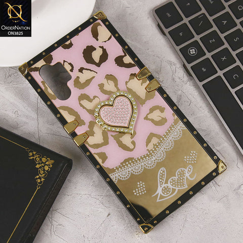 Samsung Galaxy Note 10 Plus Cover - Design1 - Heart Bling Diamond Glitter Soft TPU Trunk Case With Ring Holder