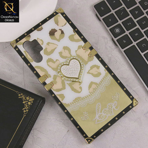 Samsung Galaxy Note 10 Plus Cover - Design2 - Heart Bling Diamond Glitter Soft TPU Trunk Case With Ring Holder