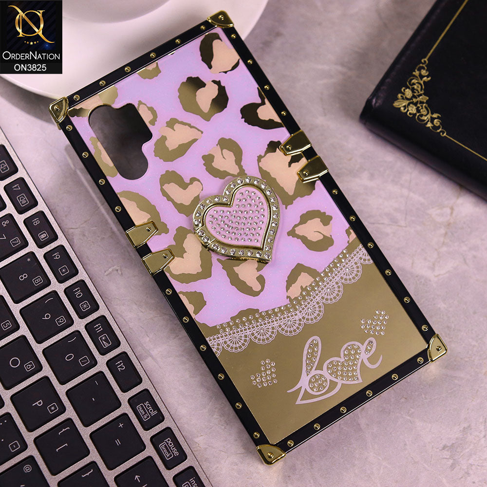 Samsung Galaxy Note 10 Plus Cover - Design3 -  Heart Bling Diamond Glitter Soft TPU Trunk Case With Ring Holder