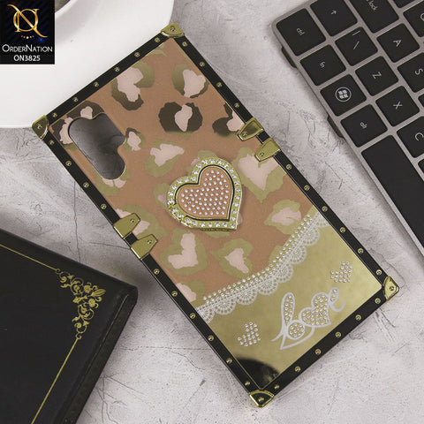 Samsung Galaxy Note 10 Plus Cover - Design5 - Heart Bling Diamond Glitter Soft TPU Trunk Case With Ring Holderer