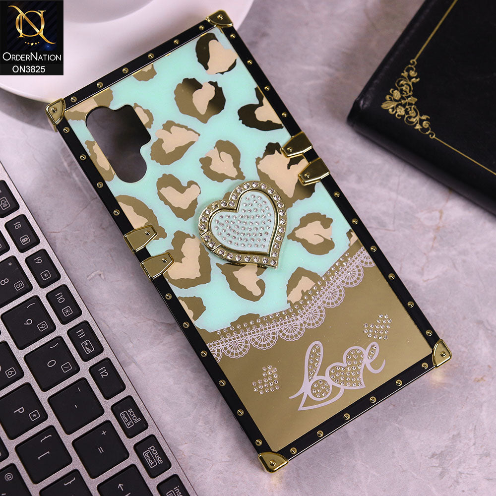 Samsung Galaxy Note 10 Plus Cover - Design6 -  Heart Bling Diamond Glitter Soft TPU Trunk Case With Ring Holder