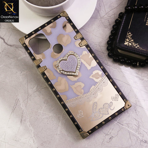 Oppo A15 Cover - Design3 - Heart Bling Diamond Glitter Soft TPU Trunk Case With Ring Holder
