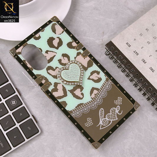 Oppo A38 Cover - Design6 - Heart Bling Diamond Glitter Soft TPU Trunk Case With Ring Holder