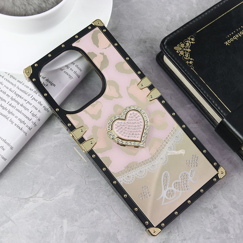Oppo A5 Pro 4G Cover - Design 1 - Heart Bling Diamond Glitter Soft TPU Trunk Case With Ring Holder