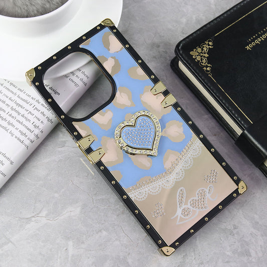 Oppo A5 Pro 4G Cover - Design 4 - Heart Bling Diamond Glitter Soft TPU Trunk Case With Ring Holder