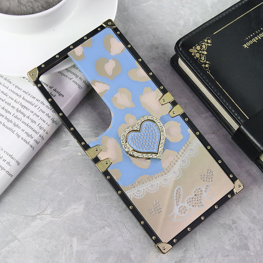 Oppo A60 Cover - Design 4 - Heart Bling Diamond Glitter Soft TPU Trunk Case With Ring Holder