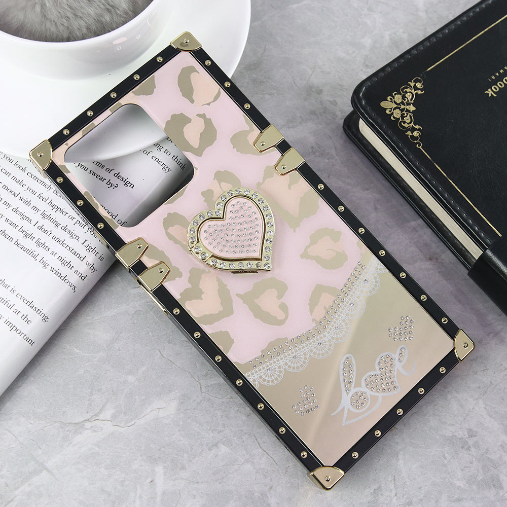 Realme Note 50 Cover - Design 1 - Heart Bling Diamond Glitter Soft TPU Trunk Case With Ring Holder