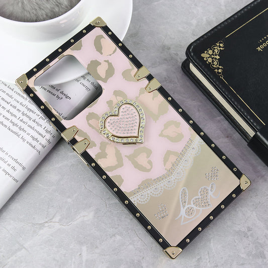 Realme Note 50 Cover - Design 1 - Heart Bling Diamond Glitter Soft TPU Trunk Case With Ring Holder