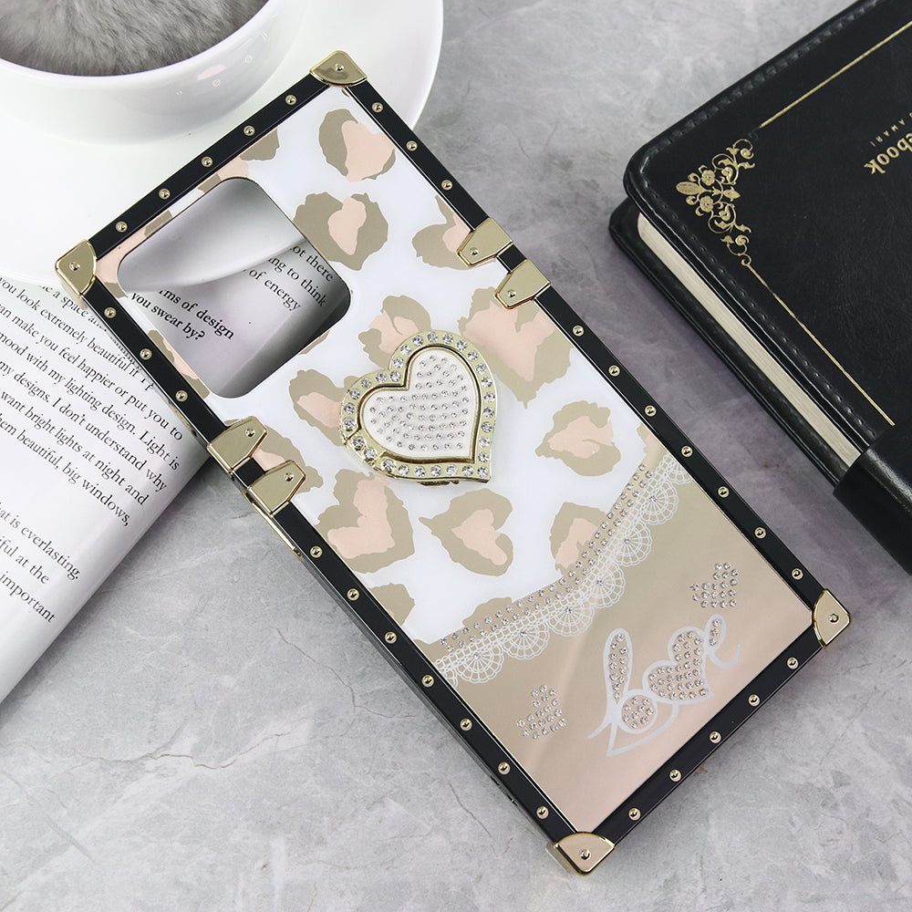 Realme Note 50 Cover - Design 2 - Heart Bling Diamond Glitter Soft TPU Trunk Case With Ring Holder