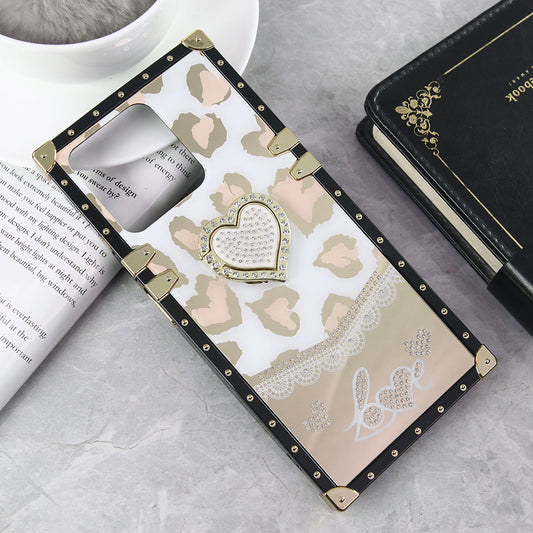 Realme C51 Cover - Design 2 - Heart Bling Diamond Glitter Soft TPU Trunk Case With Ring Holder