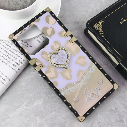 Realme Note 50 Cover - Design 3 - Heart Bling Diamond Glitter Soft TPU Trunk Case With Ring Holder