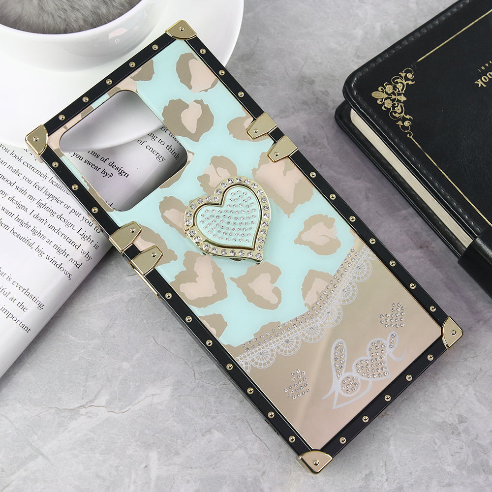 Realme Note 50 Cover - Design 6 - Heart Bling Diamond Glitter Soft TPU Trunk Case With Ring Holder