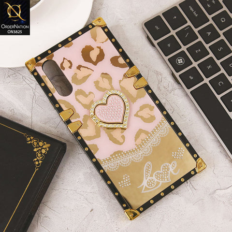 Vivo S1 Cover - Design1 - Heart Bling Diamond Glitter Soft TPU Trunk Case With Ring Holder