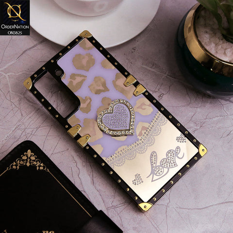 Samsung Galaxy S23 FE  Cover - Design3 - Heart Bling Diamond Glitter Soft TPU Trunk Case With Ring Holder