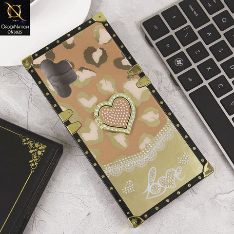 Samsung Galaxy A13 Cover - Design5 - Heart Bling Diamond Glitter Soft TPU Trunk Case With Ring Holder
