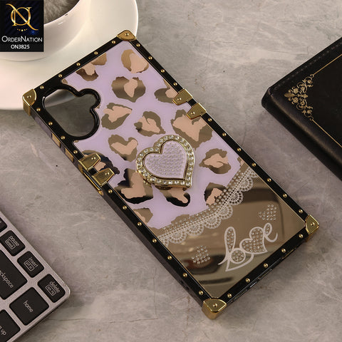 Samsung Galaxy M07 Cover - Design 3 - Heart Bling Diamond Glitter Soft TPU Trunk Case With Ring Holder
