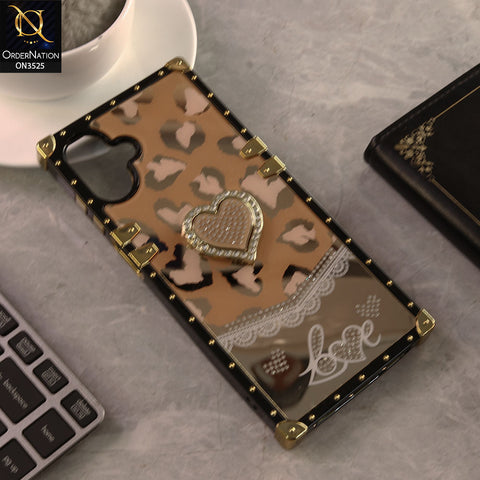 Samsung Galaxy M07 Cover - Design 5 - Heart Bling Diamond Glitter Soft TPU Trunk Case With Ring Holder