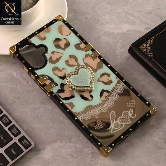 Samsung Galaxy F07 Cover - Design 6 - Heart Bling Diamond Glitter Soft TPU Trunk Case With Ring Holder