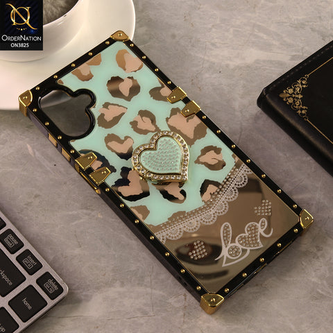 Samsung Galaxy M07 Cover - Design 6 - Heart Bling Diamond Glitter Soft TPU Trunk Case With Ring Holder