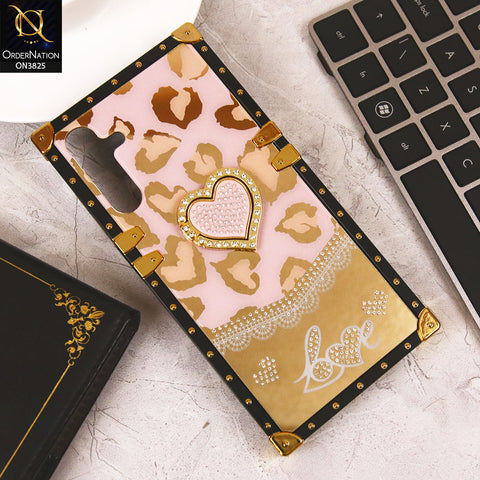 Samsung Galaxy A15 4G Cover - Design1 - Heart Bling Diamond Glitter Soft TPU Trunk Case With Ring Holder