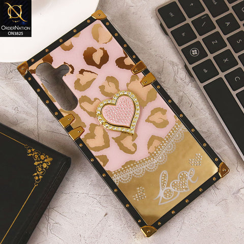 Samsung Galaxy A16 5G Cover - Design1 - Heart Bling Diamond Glitter Soft TPU Trunk Case With Ring Holder