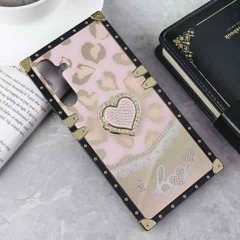 Samsung Galaxy A25 5G Cover - Design 1 - Heart Bling Diamond Glitter Soft TPU Trunk Case With Ring Holder